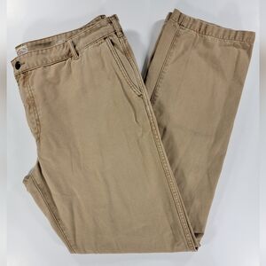 Men’s Faherty Cotton Canvas Jeans Pants 40x34 Tan Brown Cotton Durable Thick